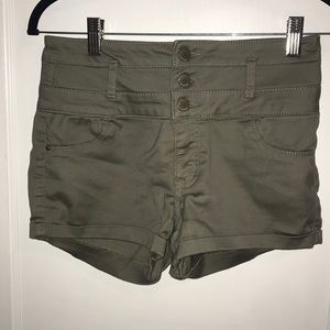 Green high waisted “Refuge” shorts